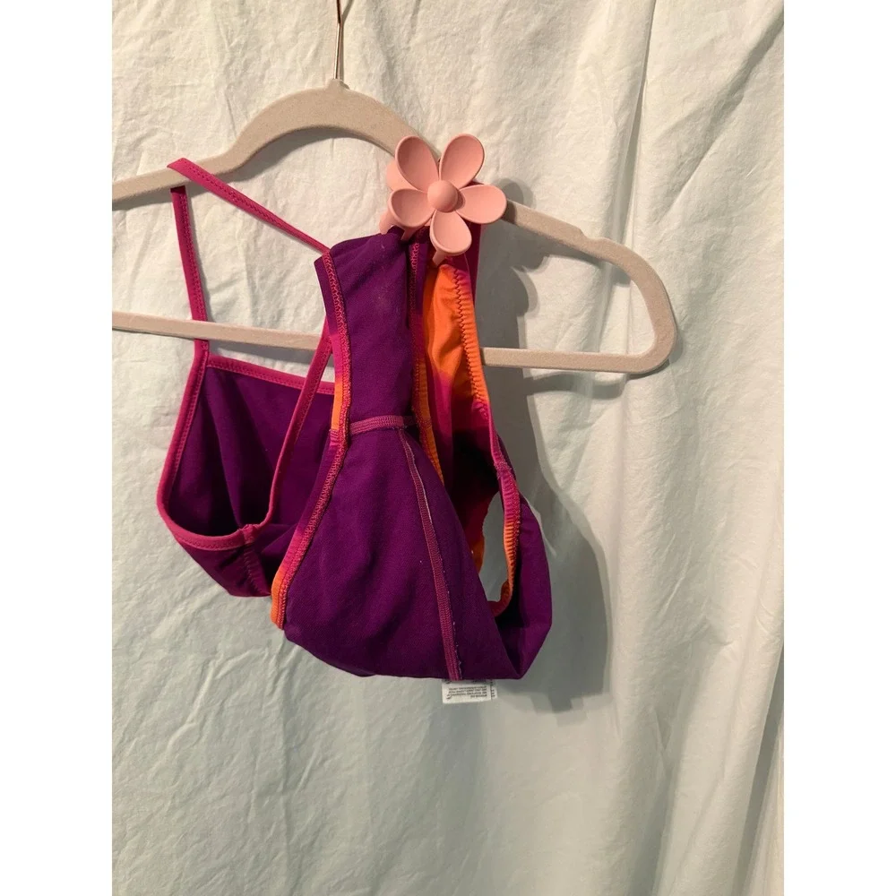 Speedo Endurance Lite One Piece Swimsuit Size 6/32 Pink Orange Purple Striped